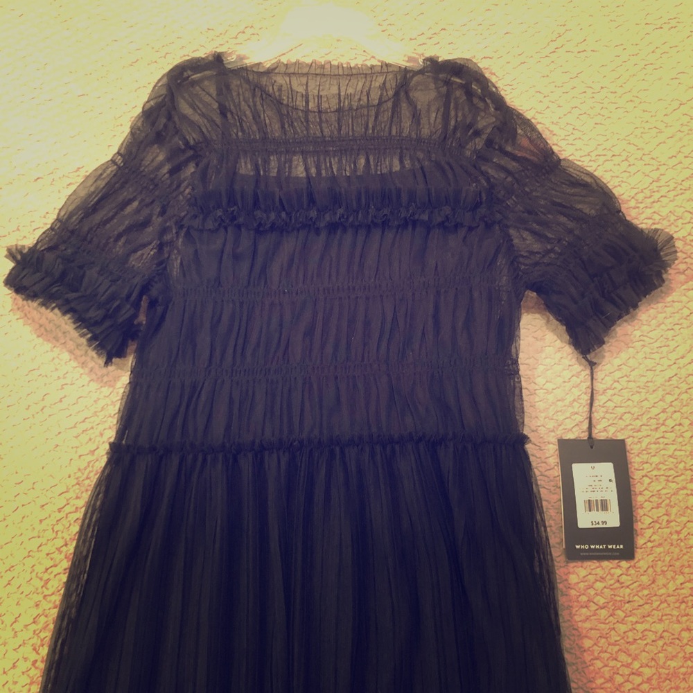 SHEER BLACK DRESS W/ SLIP